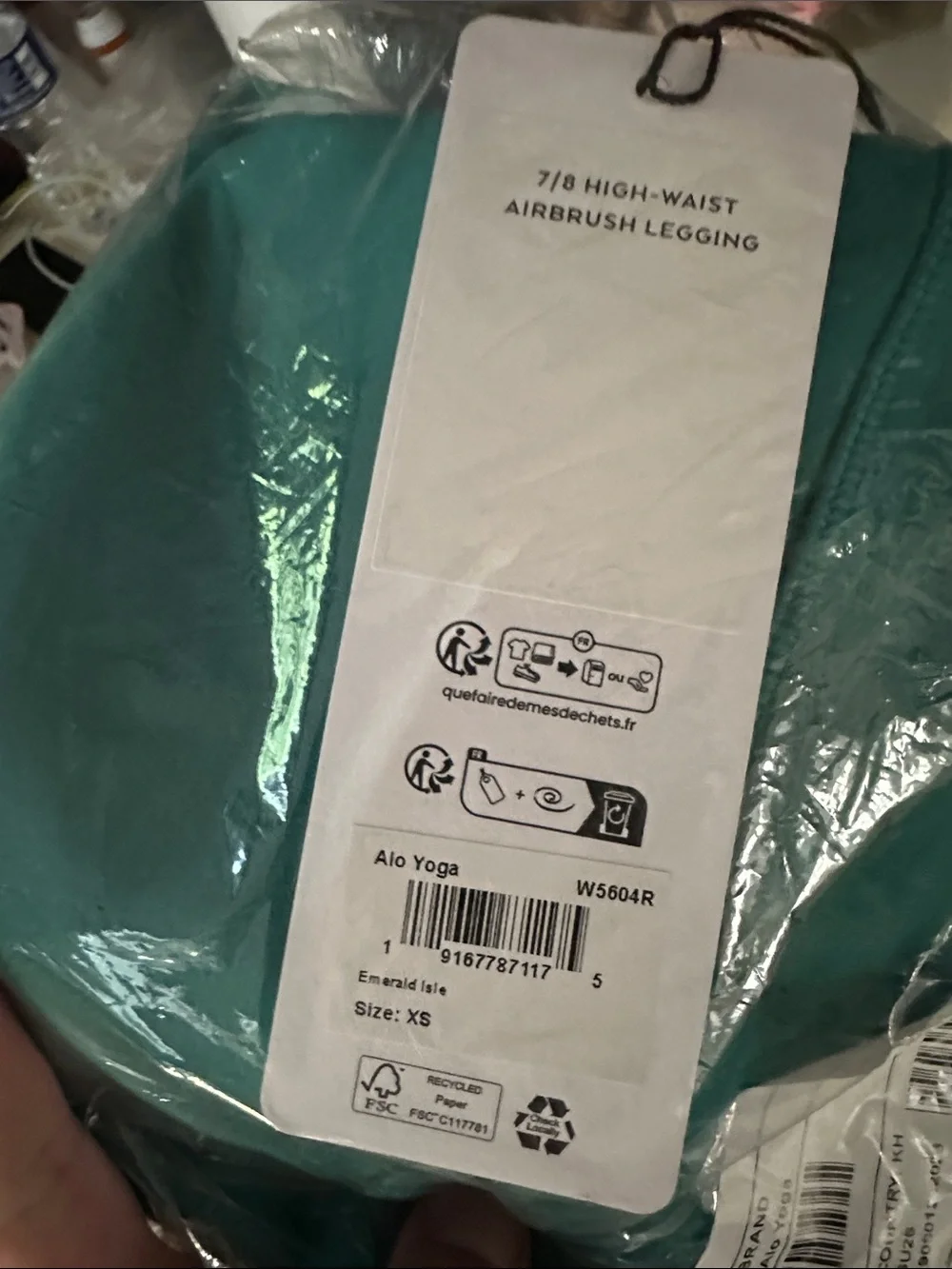 ALO Yoga Airbrush HW Air Brush 7/8 legging Size XS in Emerald Isle